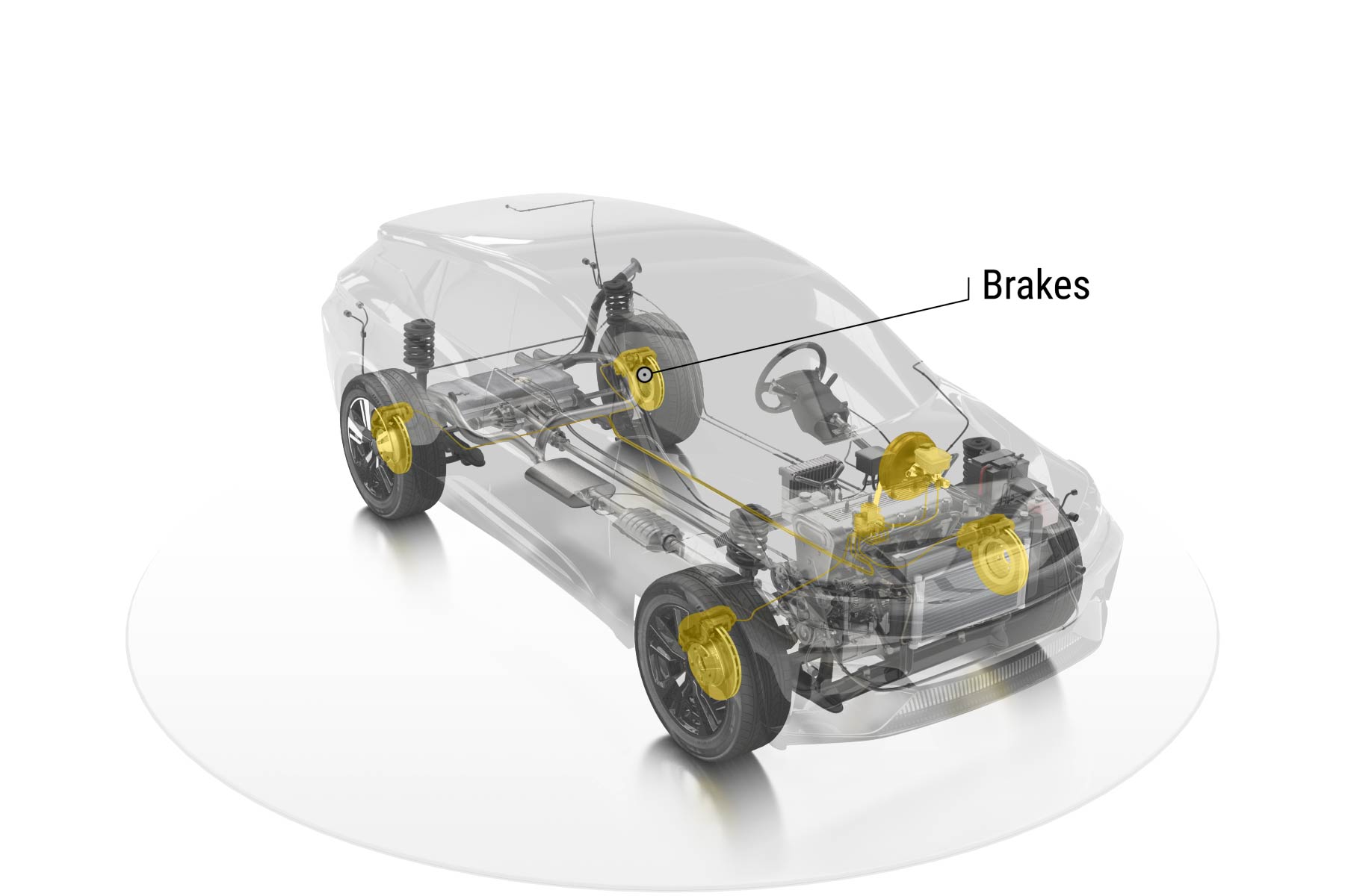 Interactive vehicle diagram showing vehicle parts